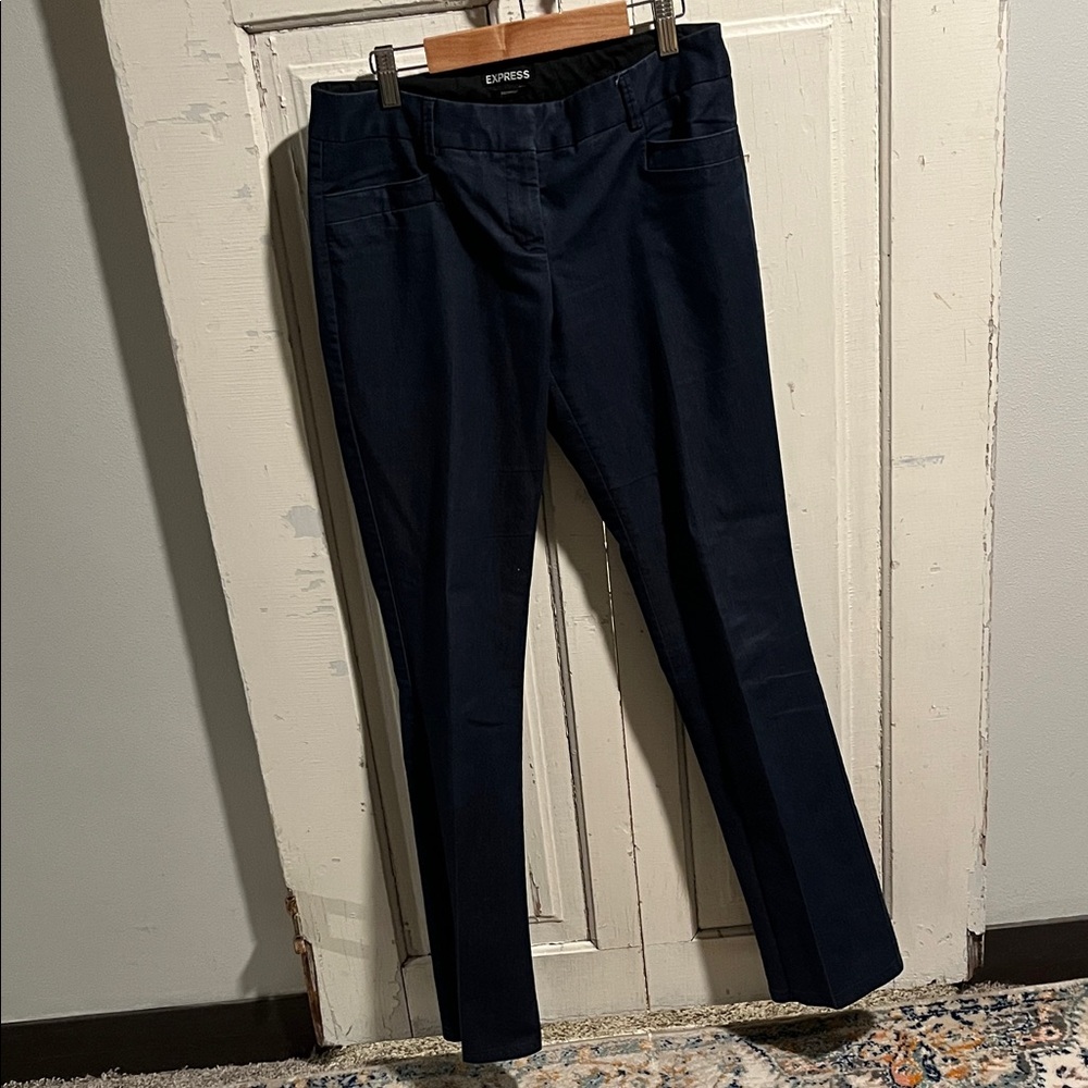 Express Women's Navy Straight Leg Columnist work pan